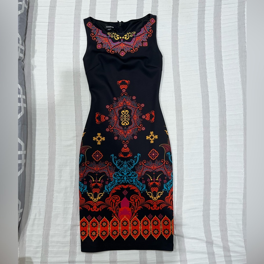 Bebe Embroidered Dress, used size XXS